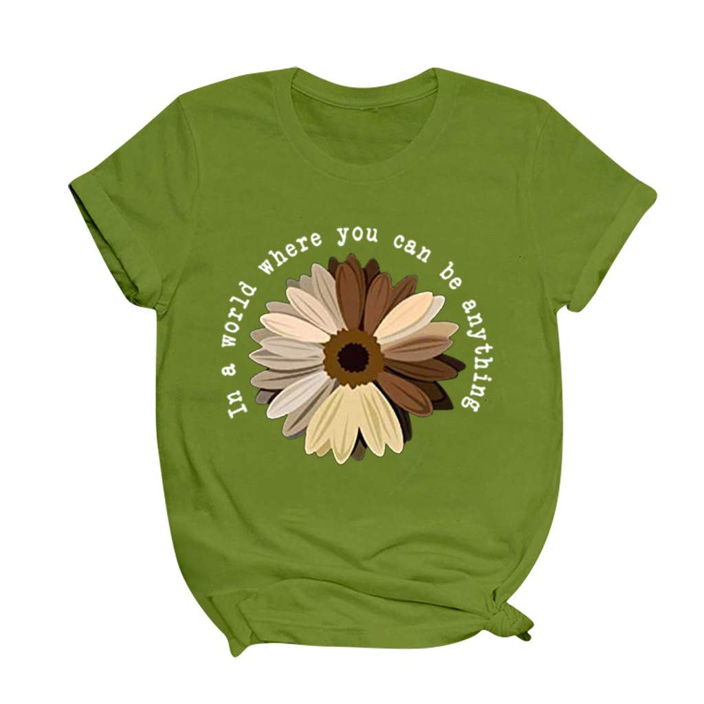 Womens Summer Giraffe Printing Short Sleeve T-Shirt Casual Funny Graphics Tees Blouse Tunic Tops