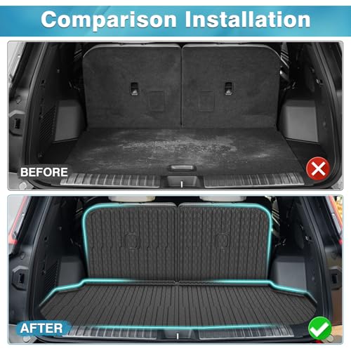 Mixsuper Cargo Liner for 2024-2026 Kia EV9, for 6 Passenger, Trunk Mat Backrest Mat for EV9 Accessories Cargo Mat Rear Trunk Liner Black by Mixsuper - Image 3