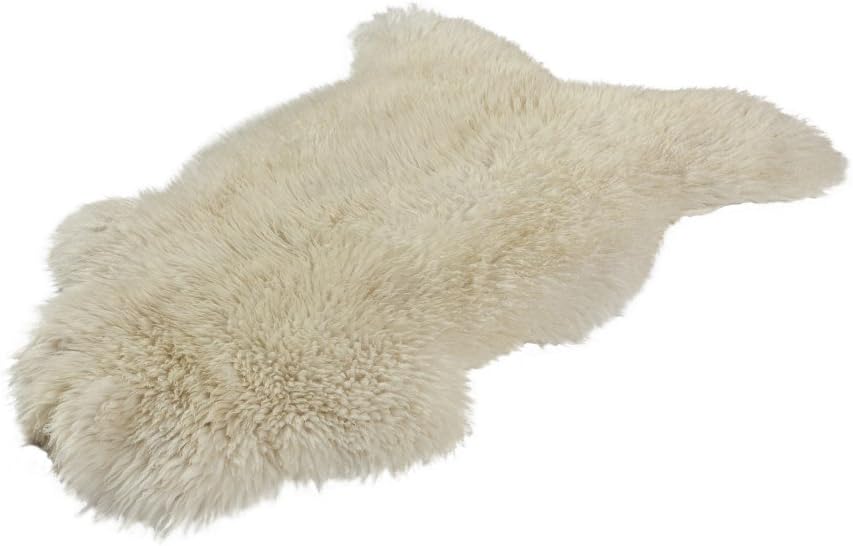 INDIGOSILK Genuine Natural Ivory Sheepskin Rug by Indigo Silk (Small up to Super Large Sizes) (Apprx. 140cm x 70cm. XXLSuperLarge)