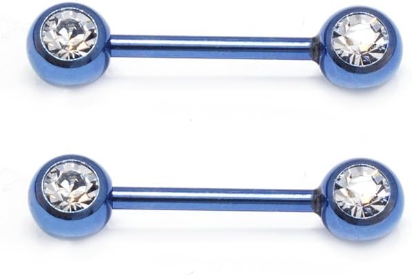 Amazon.com: Pierce Plex 14ga Double CZ Titanium Anodized 316L Stainless