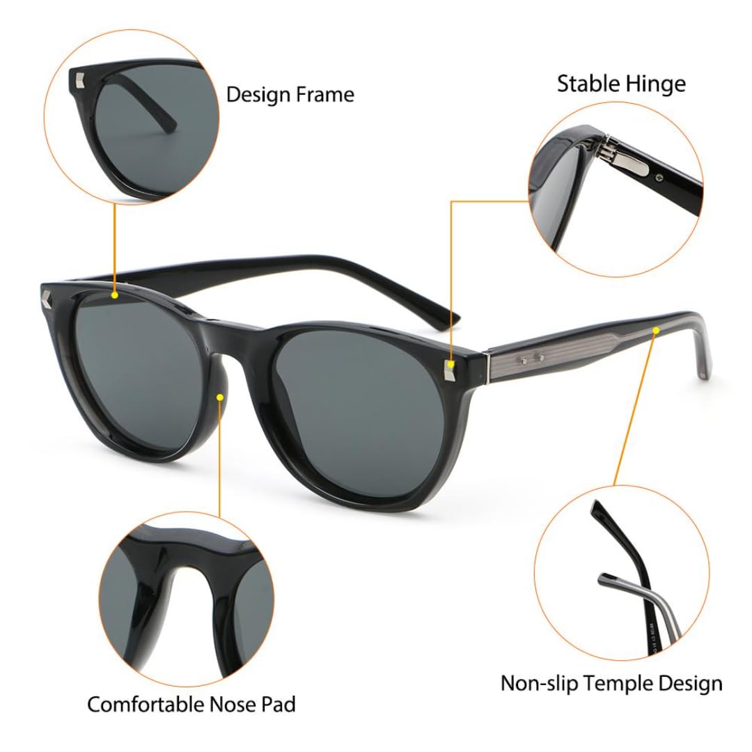 Lunettes de soleil tendance, montures rondes, verres dégradés, protection UV400 pour la plage et les activités de plein air