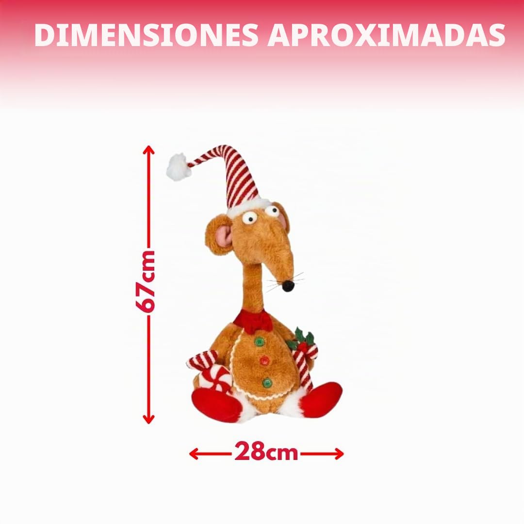Marco Paul Jengibre Rate, 67 cm, felpa, decoración de Navidad, decoración del hogar, figura de animal independiente, estatua de tela esponjosa, decoración navideña para el hogar