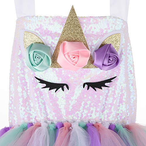 Halloween Tutu Dreams Unicorn Costumes for Girls with Headband and Wings Rainbow - Thumbnail 3