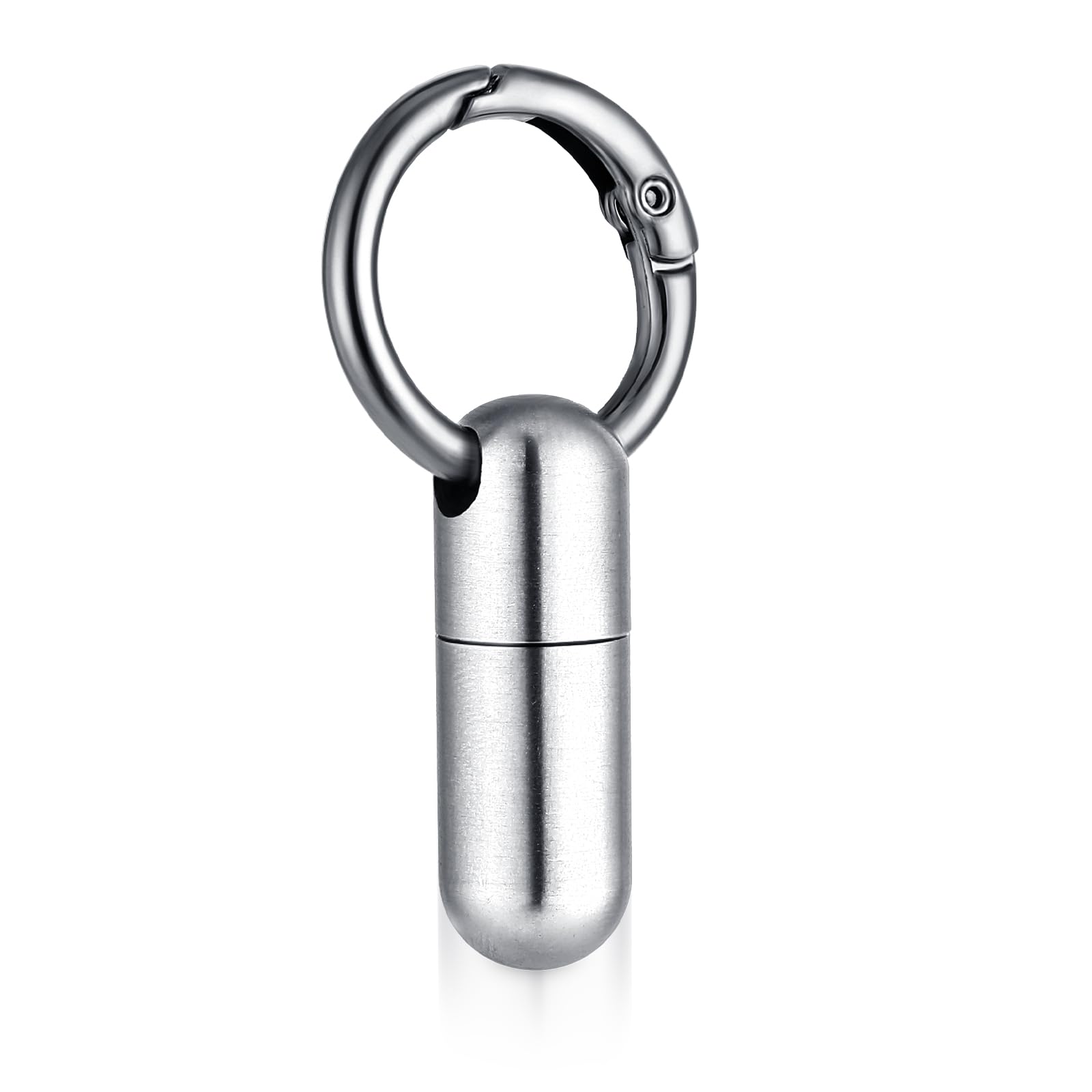 Small Pill Case Keychain Tiny Portable Carabiner Clip Pill Holder Bottle Micro Waterproof Metal Pill Container Mini Emergency Medicine Organizer for Outdoor Camping Travel Purse