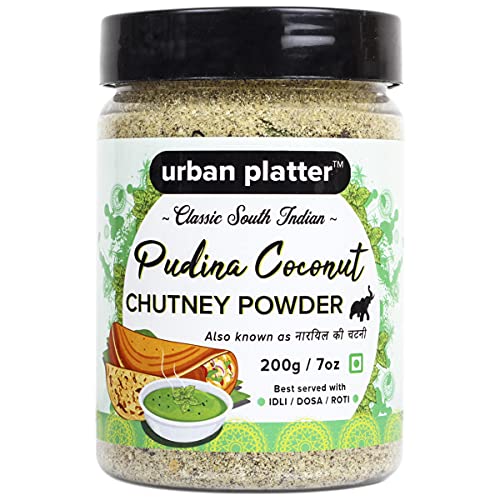 South Indian Style Instant Pudina (Mint) Coconut Chutney Powder 200G / 7Oz [Nariyal Ki Chutney Just Water] Cover