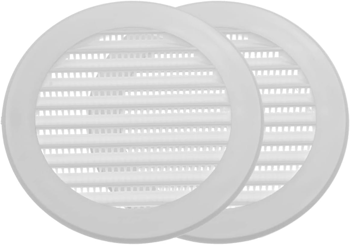 Vent Systems 4'' Inch Pack of 2 White Soffit Vent Covers Round