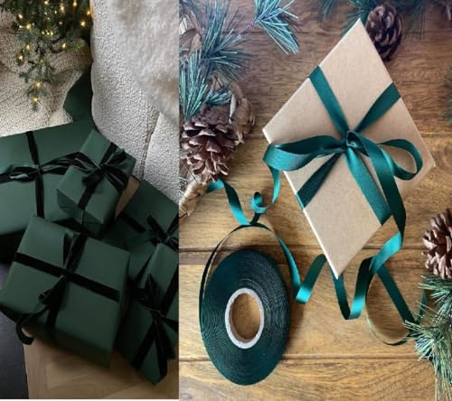 Dark Green Satin Ribbon 50mm Wide 5 Meter for Gifts Wrap, Party, Sew, Crafts, Decoration, Cloths, Cars, Bows, Floral. Events, Christmas - Image 5