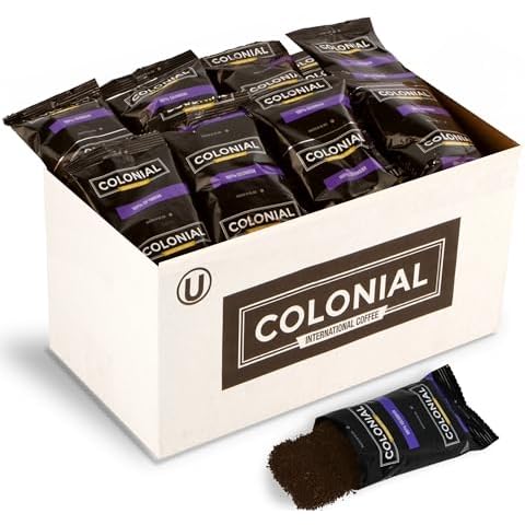 Colonial Coffee Packets, Pre Ground Coffee Packs, Colombian Medium Roast, Bulk Single Pot Bags for Drip Coffee Makers, (2.5 oz Bags, Pack of 32) Cover