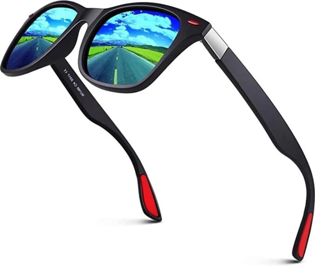 Full-frame Unisex Casual Black Polycarbonate Adult Heart-Shaped Sunglasses with Blue Polarized UV Protection Lenses-picture-35