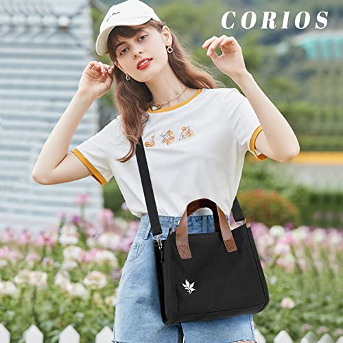 Image of CORIOS Women Shoulder Bag Canvas Handbag Crossbody Bag Multifunctional Top Handle Bag Casual