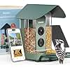 Kiwibit Beako™ Smart Bird Feeder with 4K Camera Solar Powered for Outdoors - Ultra HD Live Stream, Enhanced AI Identification 10,000+ Bird Species, Real-Time Motion Detection, Easy Setup & Refilling