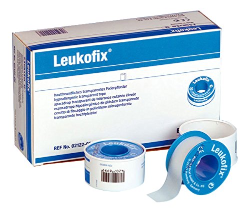 Leukofix 2132 Benda Adesiva In Pellicola Trasparente – 2,5 Cm X 5 M – Confezione Da 12 Rotoli – Strappabile A Mano E Perforata