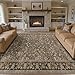 HUGEAR 6x9 Machine Washable Rugs Brown Hallway Large Area Rug Indoor Accent Rug Floral Low Pile Carpet Soft Throw Aesthetic Rug Bedroom Living Room Office Dining Room Kitchen Laundry Room