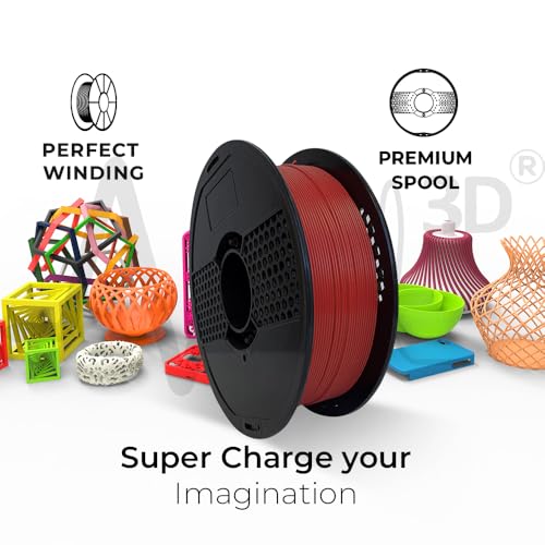 Image of NFIL3D 1KG Net Turbo Finish PLA+ Maroon 3D Printer Filament | Filaments for 3D Printer| 1.75mm| Accuracy + /- 0.015mm | 1000g 3D Filament, 250g Spool, 350g Packaging Weight (Total Weight 1.6KG)