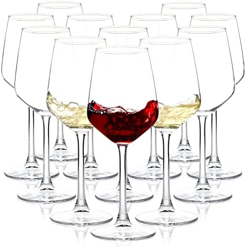 Wine Glasses Set of 12, 12oz Clear Red/White Wine Glasses, Long Stem Wine Glasses for Party, Wedding and Home