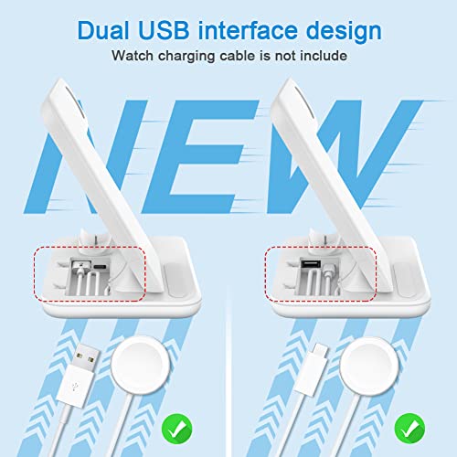 Waitiee Wireless Charger 3 In 1,15W Fast Charging Station For Apple Iwatch 7/6/5/4/3/2/1,For Airpods Pro,For Iphone 14/13/12/Pro Max/11 Series/Xs Max/Xr/Xs/X/8/8 Plus,For Samsung Galaxy Phones (White) #TOP2