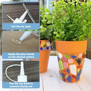 WAN2TLK 200ml Clear Mosaic Tile Glue, Non-Toxic & Waterproof, Glass Tile Adhesive for DIY Crafts, Indoor/Outdoor Projects