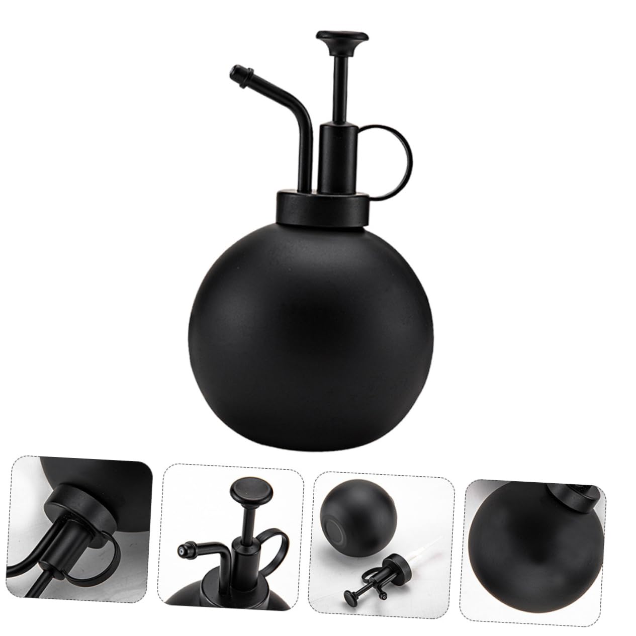Regadera Rociadora de Acero Inoxidable 500ml Negra para Jardín