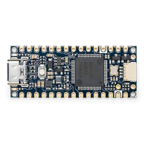 Arduino Nano R4 [ABX00142] Headers Not Mounted (Loose Pins Included), Compact Renesas RA4M1 Microcontroller Board, Qwiic Connector, Programmable RGB LED, Compatible IDE