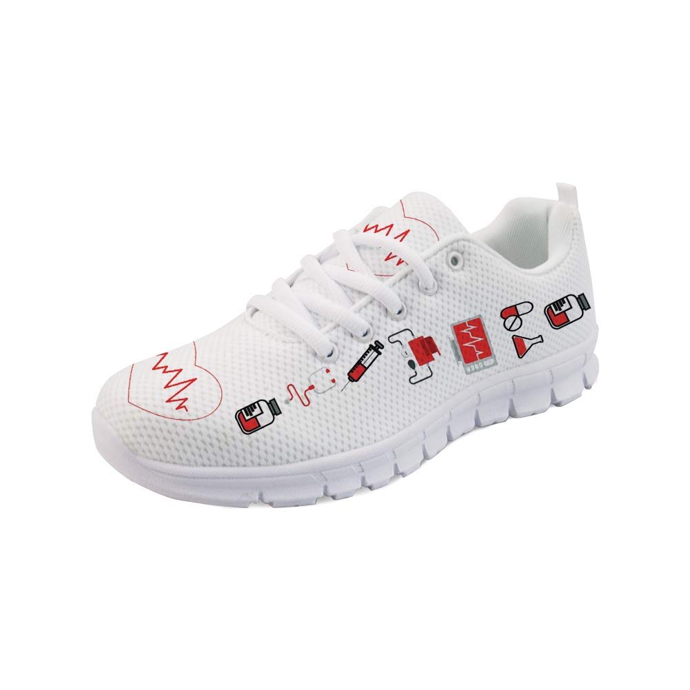 Showudesigns Damen Laufschuhe Atmungsaktiv Turnschuhe Schnürer Sportschuhe Sneaker Cartoon Bär Nurse