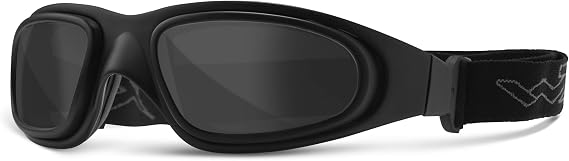 Wiley X SG-1 Tactical Shooting Goggles Ballistic Rated Matte Black Frame Smoke Grey and Clear Lenses