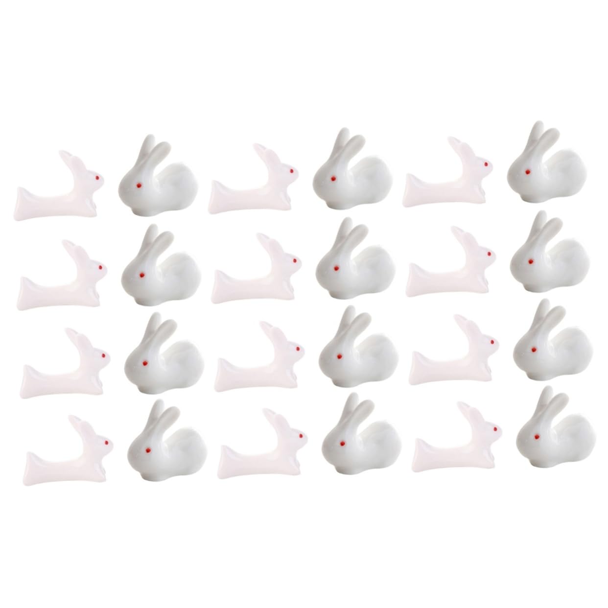 24piezas Soporte De Cerámica para Palillos De Conejo Decorativas para Pascua para Cubiertos como Cucharas y Tenedores Fácil De Limpiar y Usar