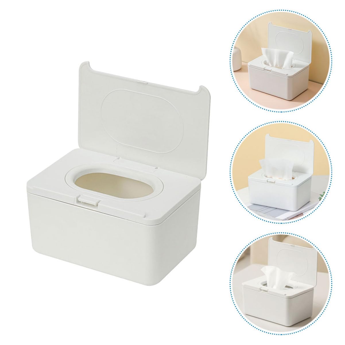 FRCOLOR 2piezas Caja Dispensadora De Toallitas Húmedas Para Bebés Contenedor De Almacenamiento Recargable Blanco Para Baño y Cocina