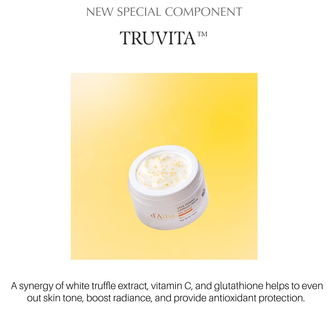 d'alba Piedmont Vita Toning capsule Cream, Deep Hydration Face Moisturizer, Glass Skin with Vita-Cera Oil Capsules, Deep Hydration Face Moisturizer (1.94 oz.) - Image 4