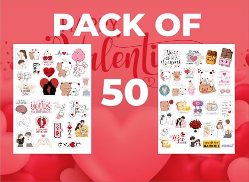Image of Valentine Stickers for Kids & Teens - Vinyl Decals | Waterproof Stickers for Laptops, Water Bottles, Bikes