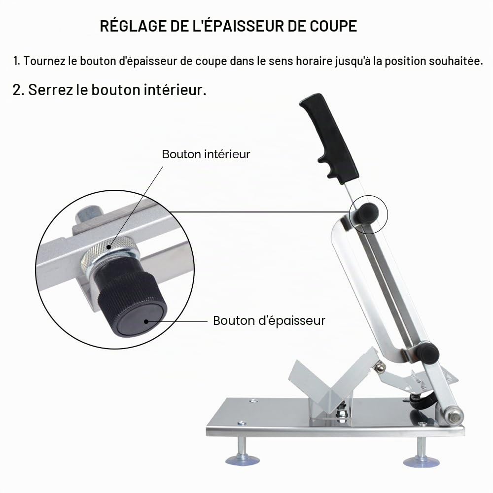 befen Trancheuse manuelle à viande congelée en acier inoxydable pour la maison, le shabu, le barbecue coréen