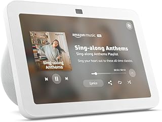 Like-New Amazon Echo Show 8, With Spatial Audio, Smart Home Hub, ideal for open living spaces, includes Alexa, Glacier White