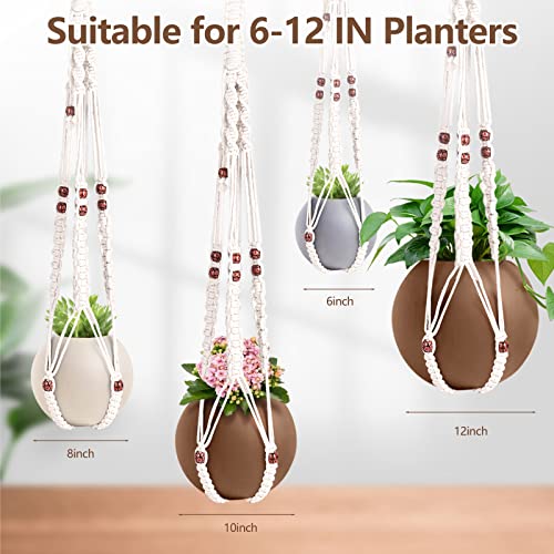 Necamocu Extra Sturdy Macrame Plant Hanger With No Tassel, Elegant Hanging Plant Holder For Indoor Plants #TOP3