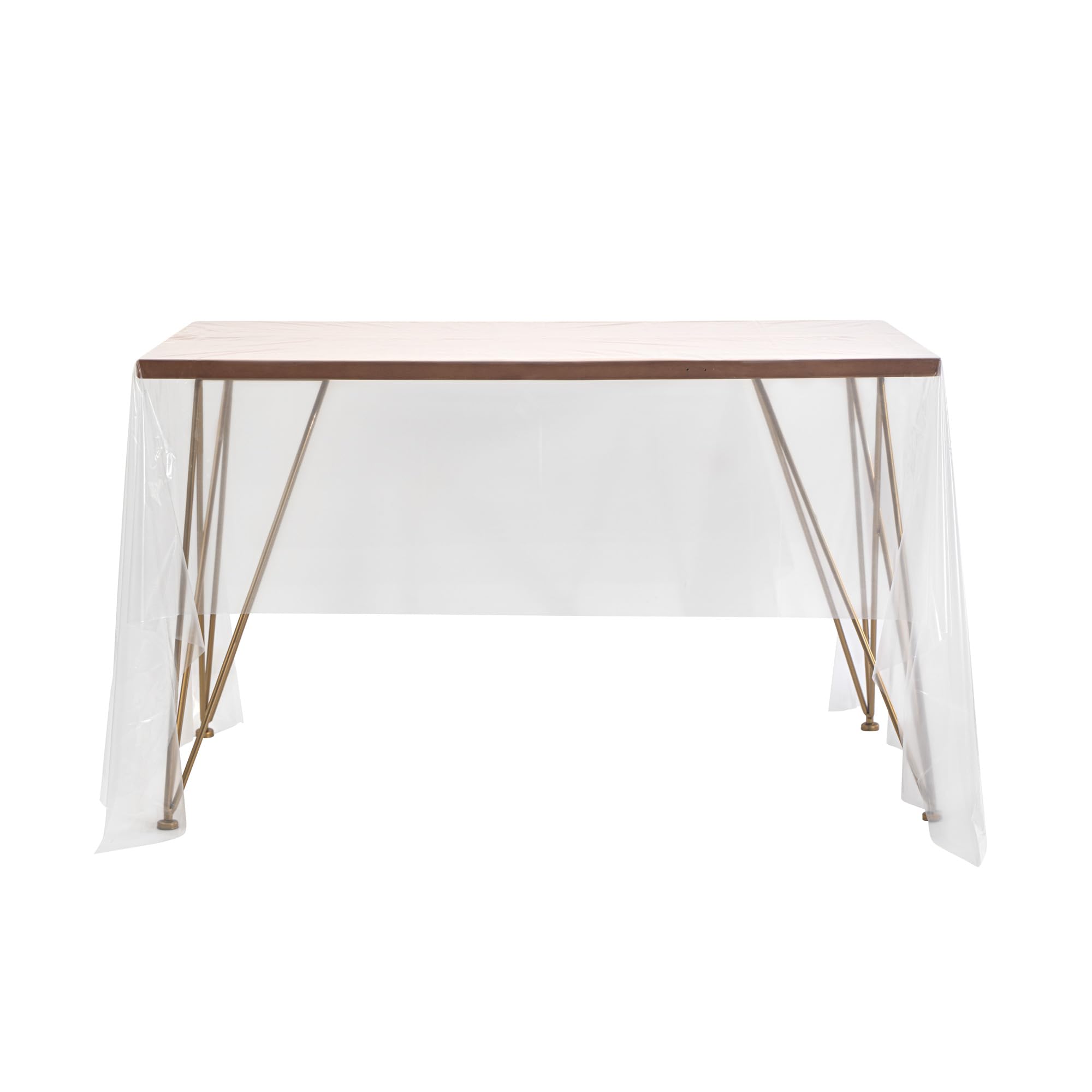 Restaurantware Tovaglia rettangolare usa e getta in plastica trasparente, 50 pezzi, 137 x 274 cm, impermeabile, per cene, feste, banchetti, matrimoni