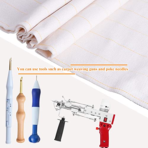 Consfly 79"X157" Primary Tufting Cloth Rug Tufting Fabric With Marked Lines, Monk's Cloth For Carpet Tufting Gun Rug Punch Needle #TOP1