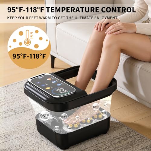 Omnqira Spa de pies plegable con calentamiento, burbujas y masaje shiatsu miniatura 7