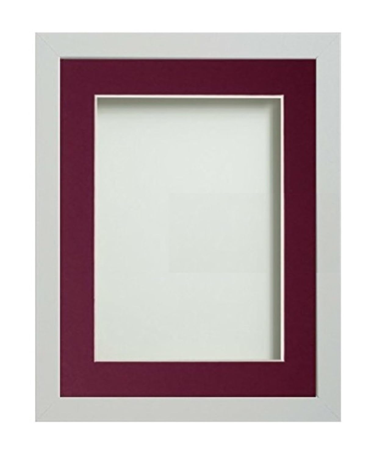 Frame Company Allington White 10x8 inch Frame With Plum Mount For Image 6x4 inch *Choice of sizes* Fitted with Real Glass