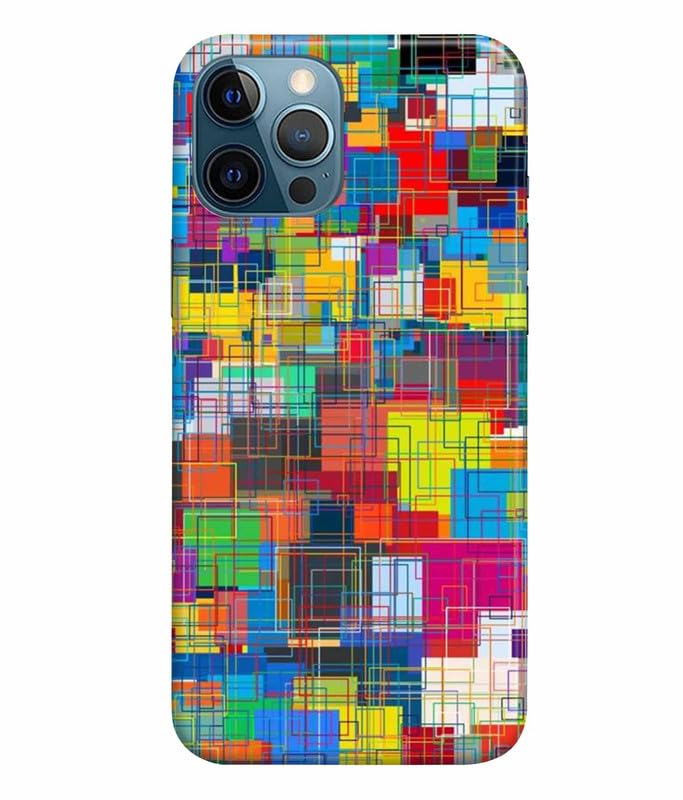 RINPAK Printed Colorful Hard Back Case Cover & Compatible for Apple iPhone 12 Pro | Patch Pattern Art (Multicolor) - D945