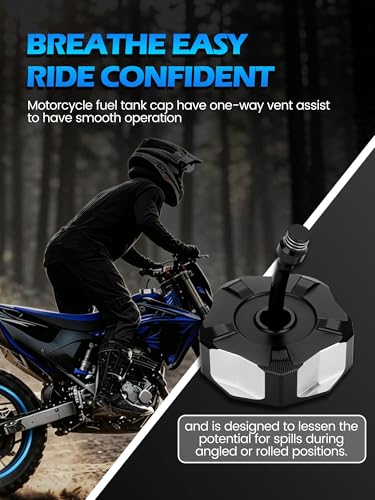 Image of JFG RACING Dirt Bike Gas Cap,CNC 6061 Aluminum Fuel Tank Cap with Vent Hose for YZ250 YZ85 YZ125 04-23 /YZ250F YZ450F 04-13 /YZ125X 17-23 /YZ250X 16-23 /WR250F 03-09 11-13 /WR450F 03-09 11-15 Black