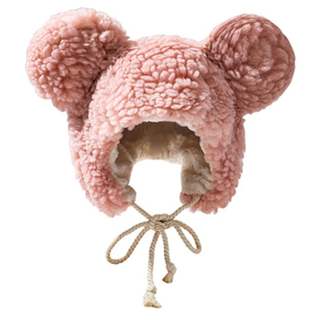 Kalttoy lei Feng hat Lamb Wool Fluffy Bucket Hat Plush Hat Bear Ear Caps Autumn & Winter Warm Plush Thicken Hat Bucket Hat Outdo