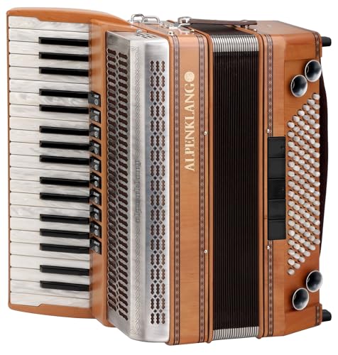 4+1 registri bassi, 4 voci nel diskant, 4 voci nei bassi, incl. doppio tremolo (registro musette)