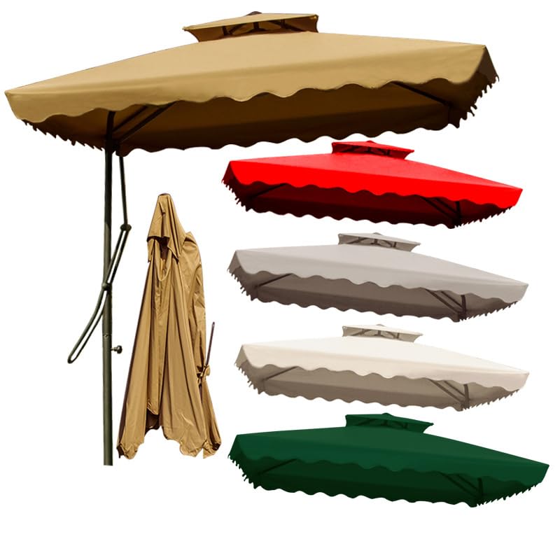 SkyFace Telo di Ricambio per Ombrellone Da Giardino Quadrato 4 Stecche/8 Stecche, Tettoia Ricambio Ombrello 2.2m/2.5m Copertura Ricambio Ombrellone Giardino (Solo Telo)