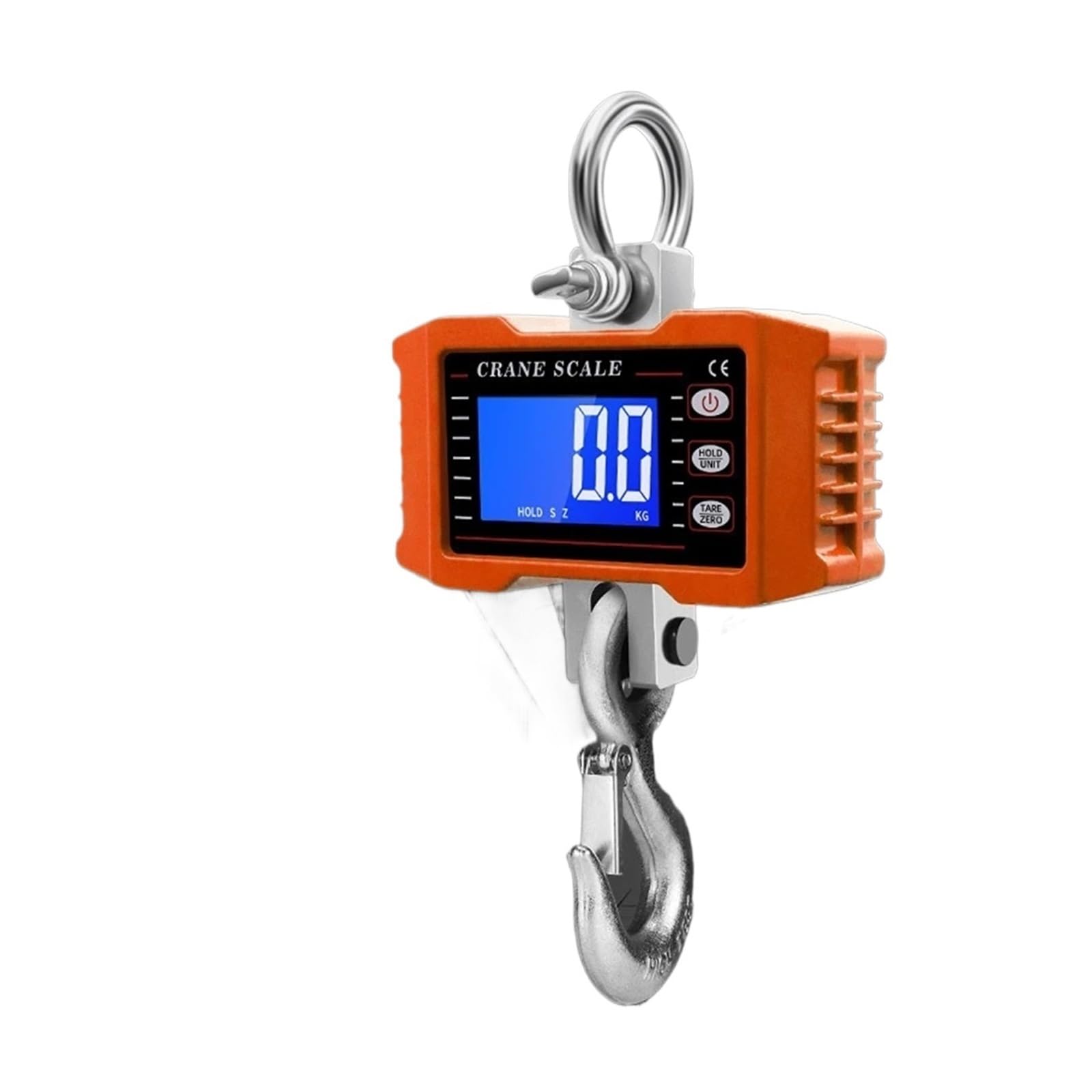 Gqnblvhzupdm 500Kg Orange Crane Scale, 1000Kg/500Kg Digital Hanging Scale Crane Portable Heavy Duty Lcd Backlight Industrial Hook Scales Unit Change
