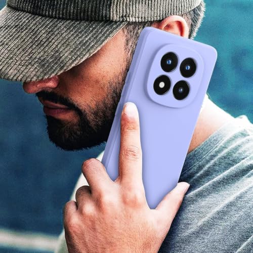 Image of Elzzi Silicon Case Cover Compatible with Mi Redmi Note 14 Pro Back Cover with Upgraded Square Edges for Camera Protection Shockproof Flexible Matte Liquid Silicone Mobile Phone Case - Purple