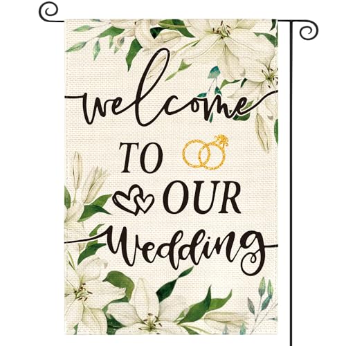 AVOIN colorlife Floral Wedding Ceremony Garden Flag 12x18 Inch Double...