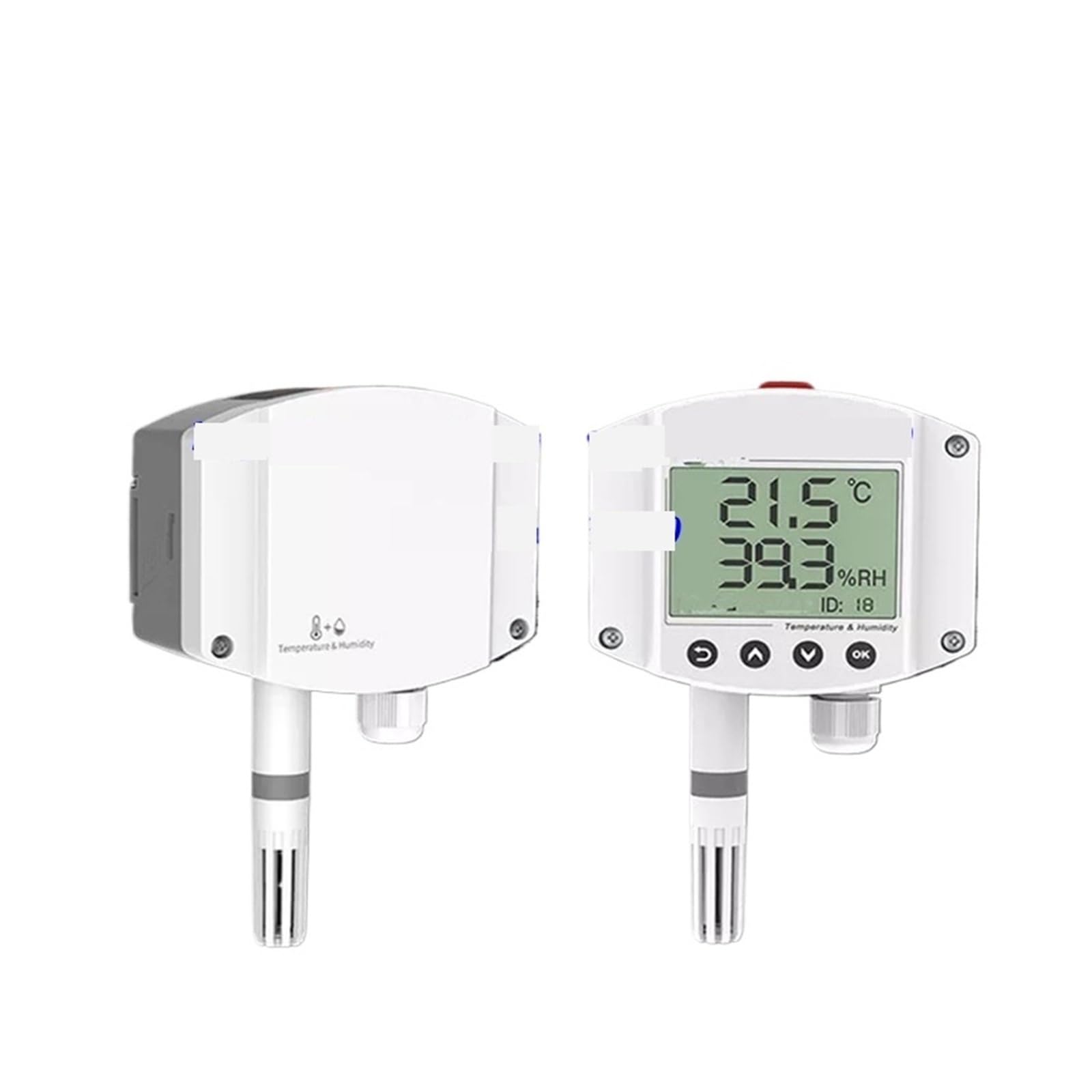 Sensor digital de humedad de temperatura del aire analógico RS485 para montaje en pared de habitación, 0-5 V, 4-20 m, 0-10 V con sonda (4-20 MA con pantalla)
