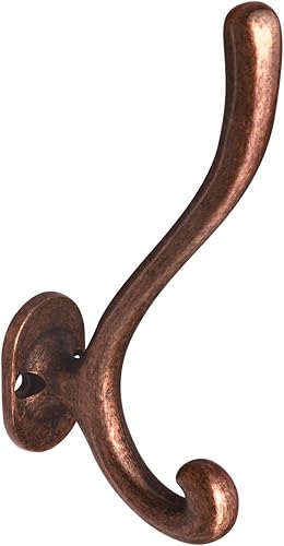 Goo-Ki Ganchos de aleación de zinc de cobre antiguo retro vintage, accesorios de lujo asequibles para dormitorio, cocina, paquete de 6