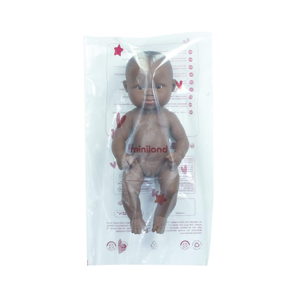 Miniland - African Baby Doll with Down Syndrome, 32 cm, Inclusive Anatomically Correct with Diverse Features, Handmade Baby Doll - Image 2
