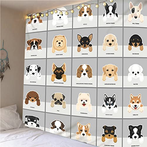 Tapiz para pared de tela resistente con diseño moderno de perros de 200x150cm 5
