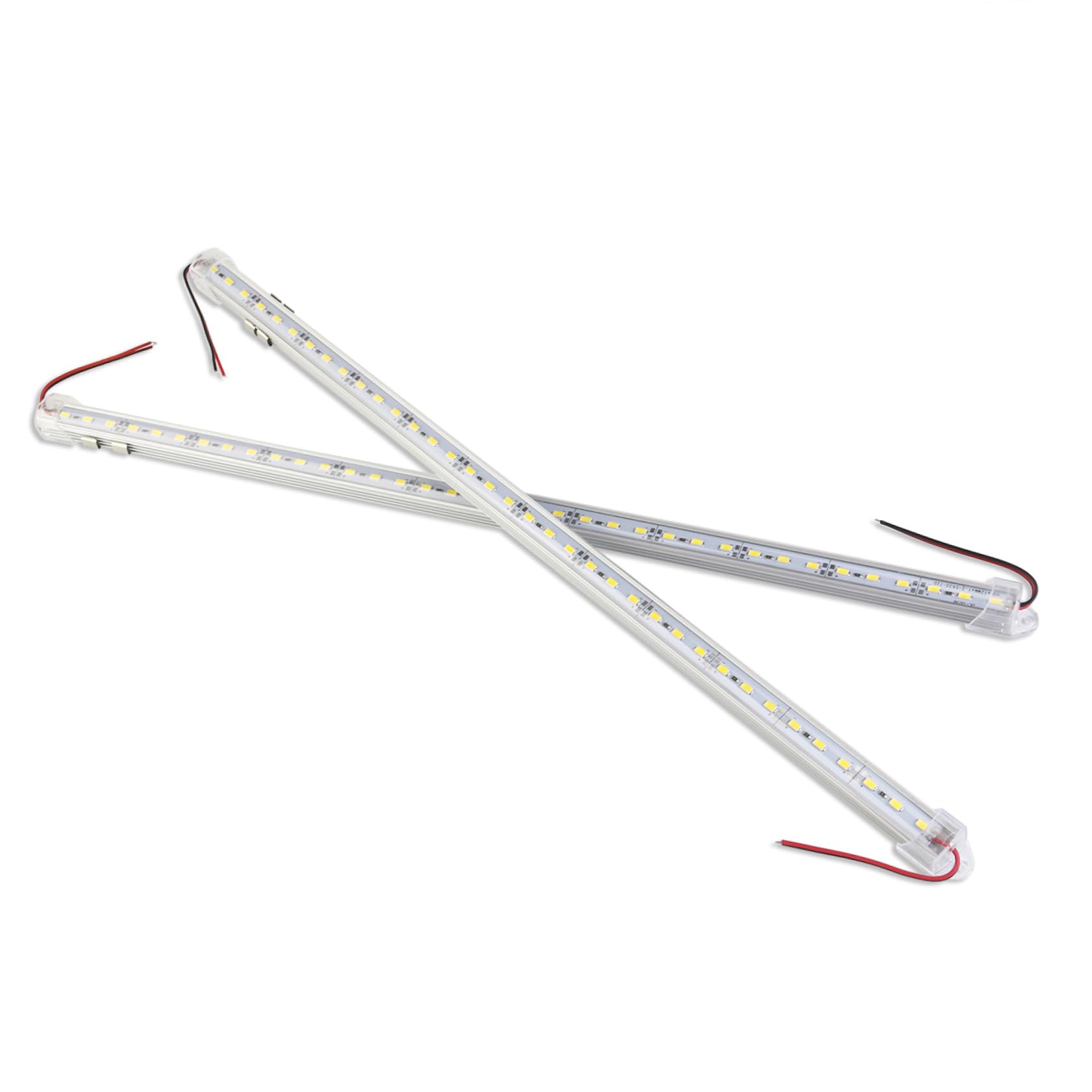 WINOMO - Barre luminose in alluminio rigido LED, impermeabilità IP65 12 V 50 cm [classe energetica A+], colore: Bianco (Confezione da 2)