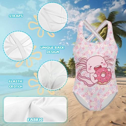 Swimsuits for Girls Playful Bathing Suit Quick-Dry One-Piece Swimwear with Cross-Back Straps Hawaiian Summer Beach3